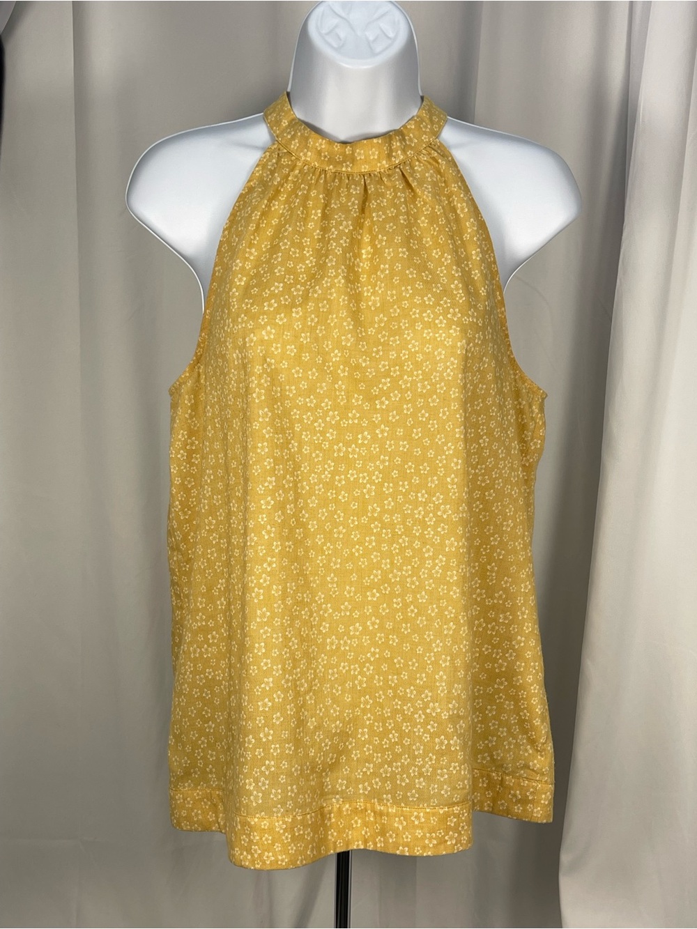 Modcloth Yellow Floral Halter Camisole Sz M Summer Cottagecore Casual Y2K Vibe